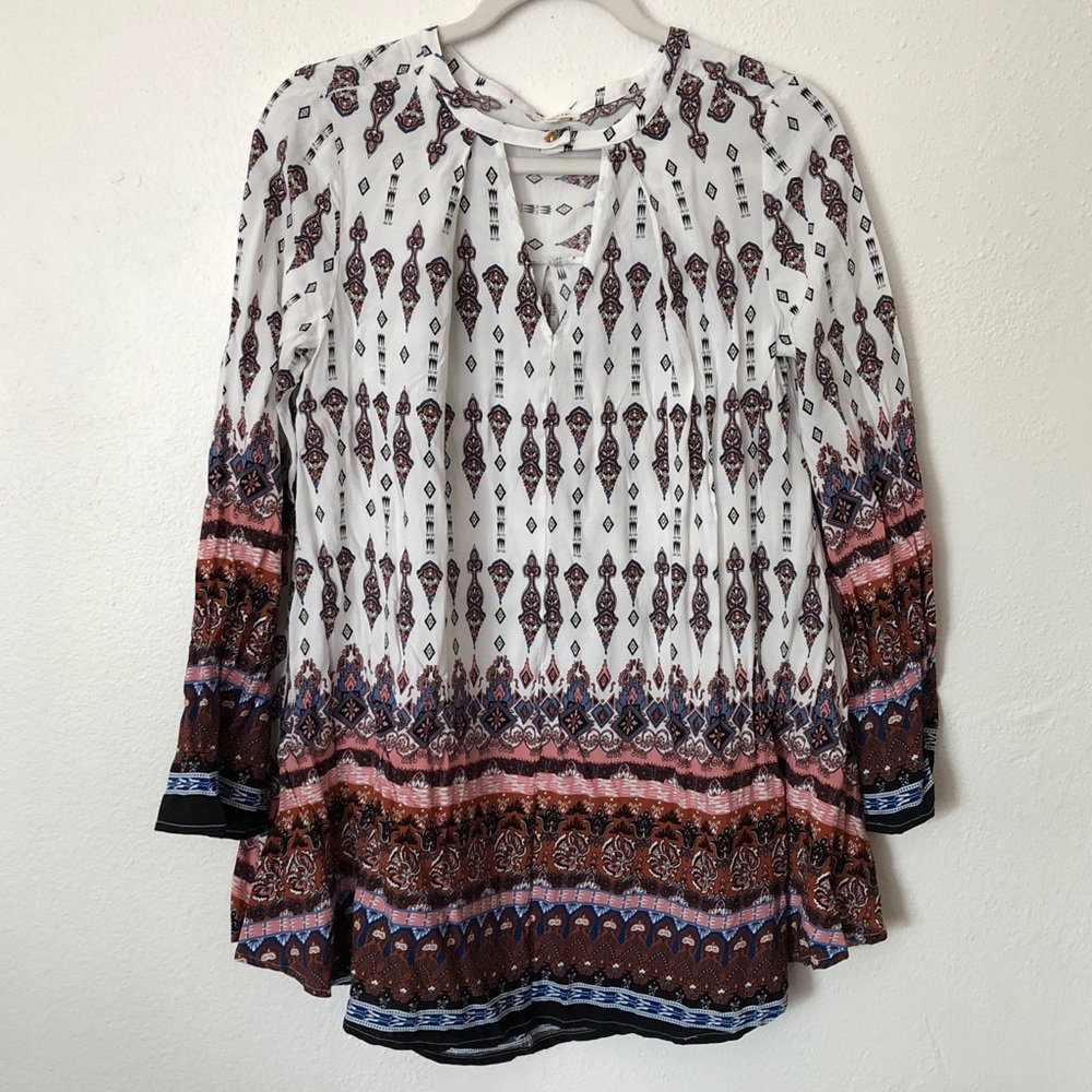 Anthropologie En Creme Tribal Tunic Dress
